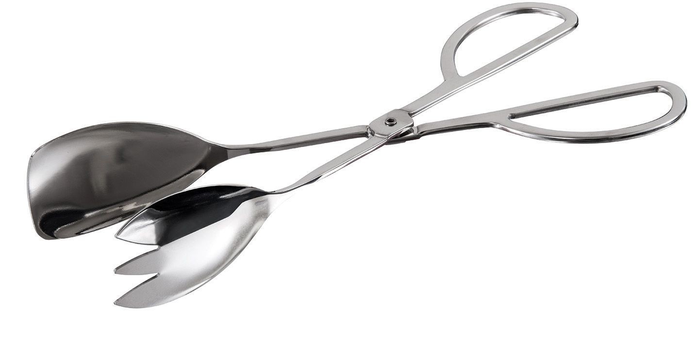 Winco ST-105SF Stainless Steel 10-1/2" Spatula and Fork Salad Tongs