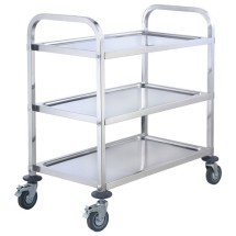 Winco SUC-40 Stainless Steel 3-Tier Trolley, 33&quot;W x 17&quot;D x 35&quot;H