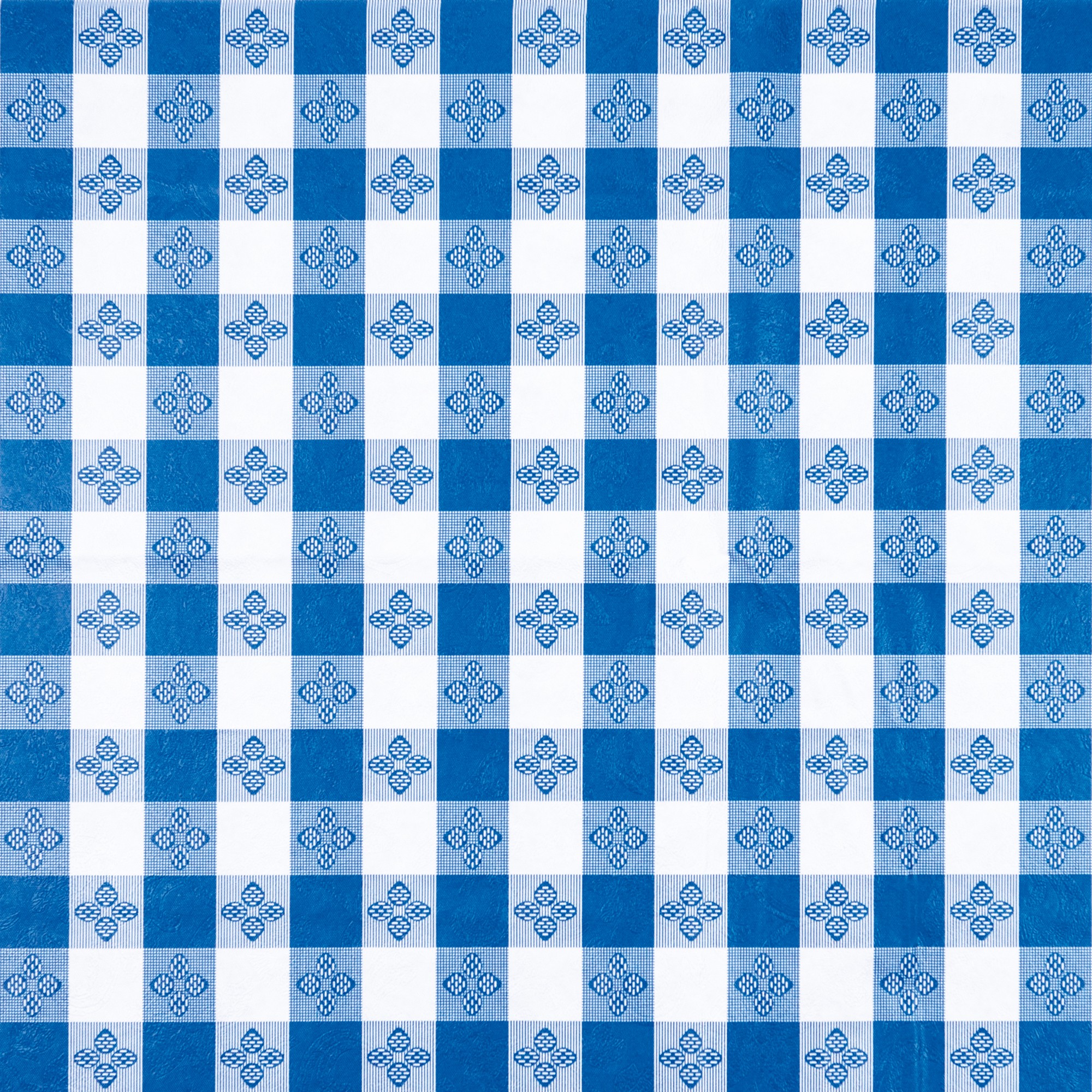 Winco TBCO-90B Blue Checkered Oblong Vinyl Table Cloth 52" x 90"