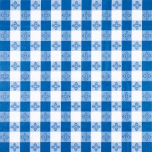 Winco TBCS-52B Blue Checkered Square Vinyl Table Cloth 52" x 52"