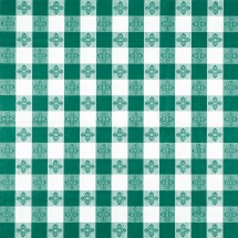 Winco TBCS-52G Green Checkered Square Vinyl Table Cloth 52&quot; x 52&quot;