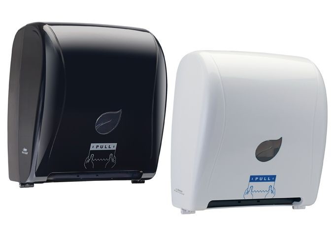 Winco TDAC-8K Black Automatic Cut Roll Towel Dispenser
