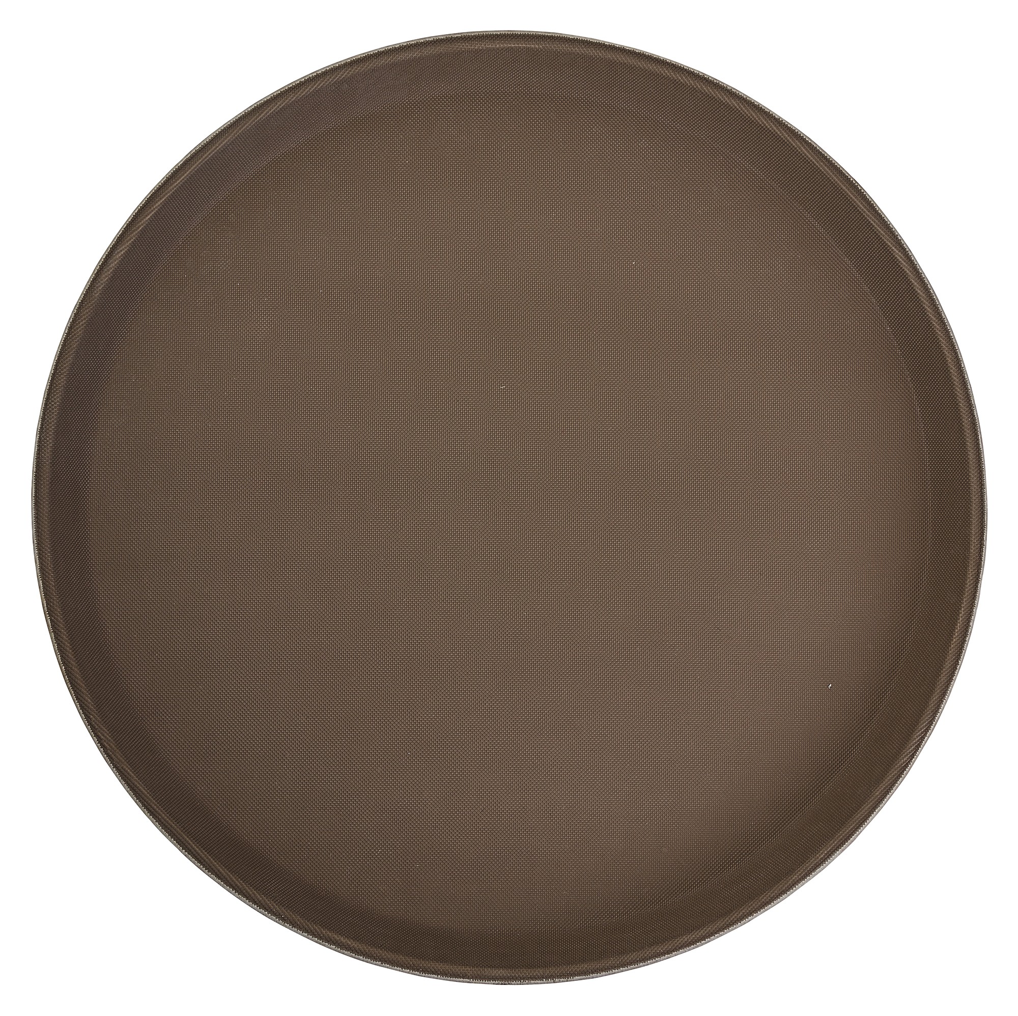 Winco TFG-14N Brown Round Non-Slip Fiberglass Tray 14"