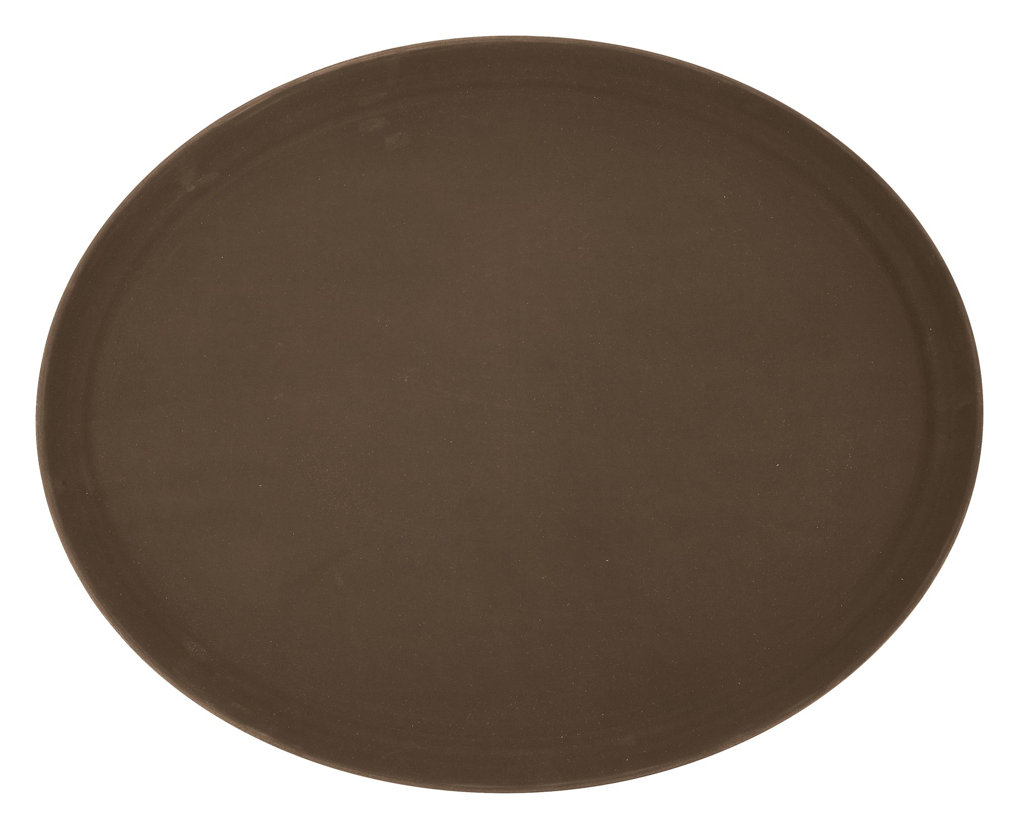 Winco TFG-2622N Brown Oval Non-Slip Fiberglass Tray, 26" x 22"