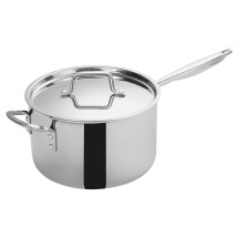 Winco TGAP-7 Tri-Ply Stainless Steel 7 Qt. Sauce Pan with Cover