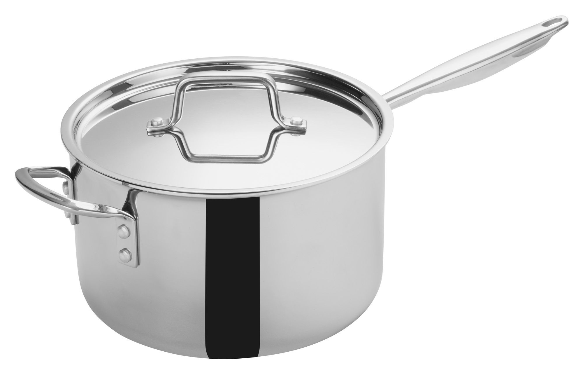 Winco TGAP-7 Tri-Ply Stainless Steel 7 Qt. Sauce Pan with Cover
