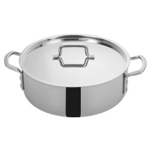 Winco TGBZ-12 Tri-Ply Stainless Steel 12 Qt. Brazier with Cover