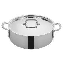 Winco TGBZ-14 Tri-Ply Stainless Steel 14 Qt. Brazier with Cover