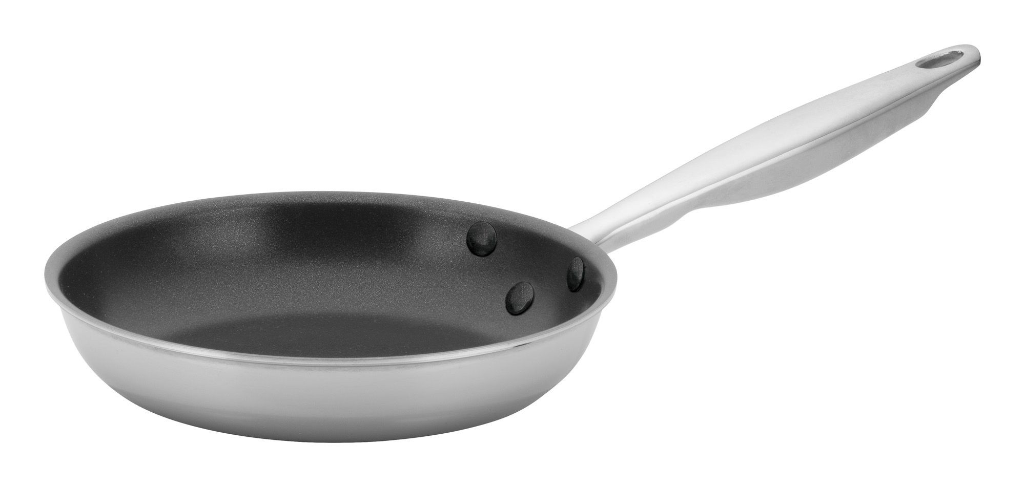 Winco TGFP-7NS Tri-Ply Excalibur Stainless Steel Non-Stick 7" Fry Pan