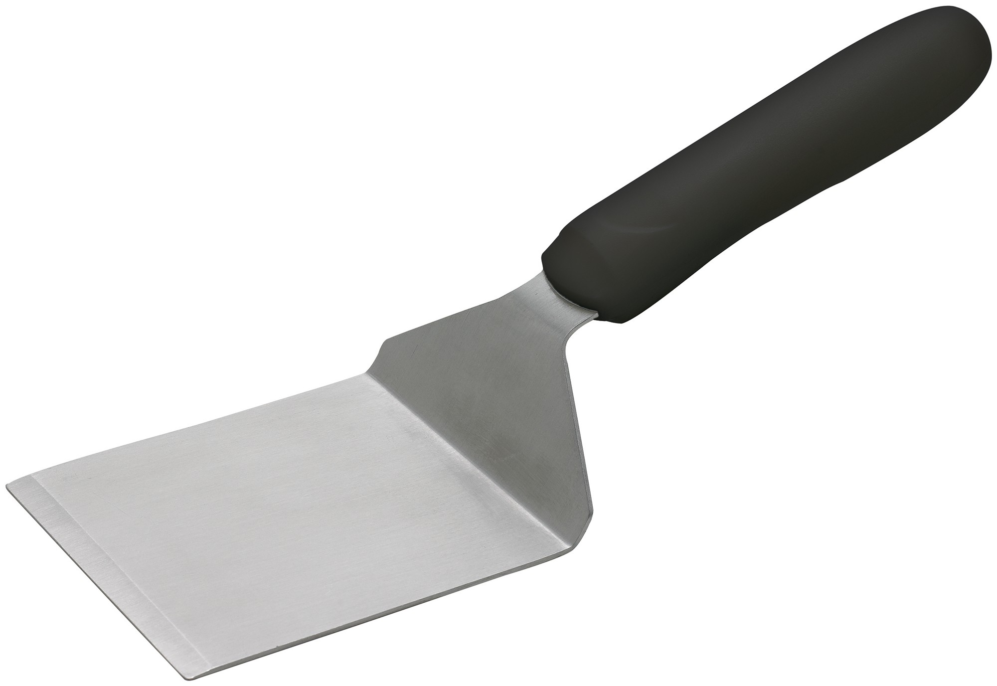 Winco TKP-41 Offset Steak/Burger Turner with 4" x 3" x 3/4" Blade, Black Polypropylene Handle