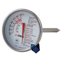 Winco TMT-MT2 Dial-Type Meat Thermometer with Stem, 2"