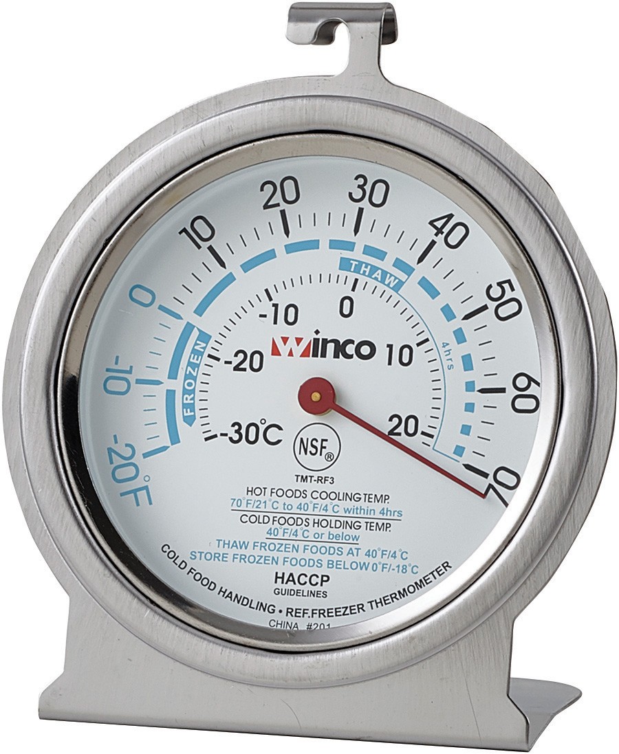 Winco TMT-RF3 Refrigerator/Freezer Thermometer, Dial-Type, 3", -20 To 70 F