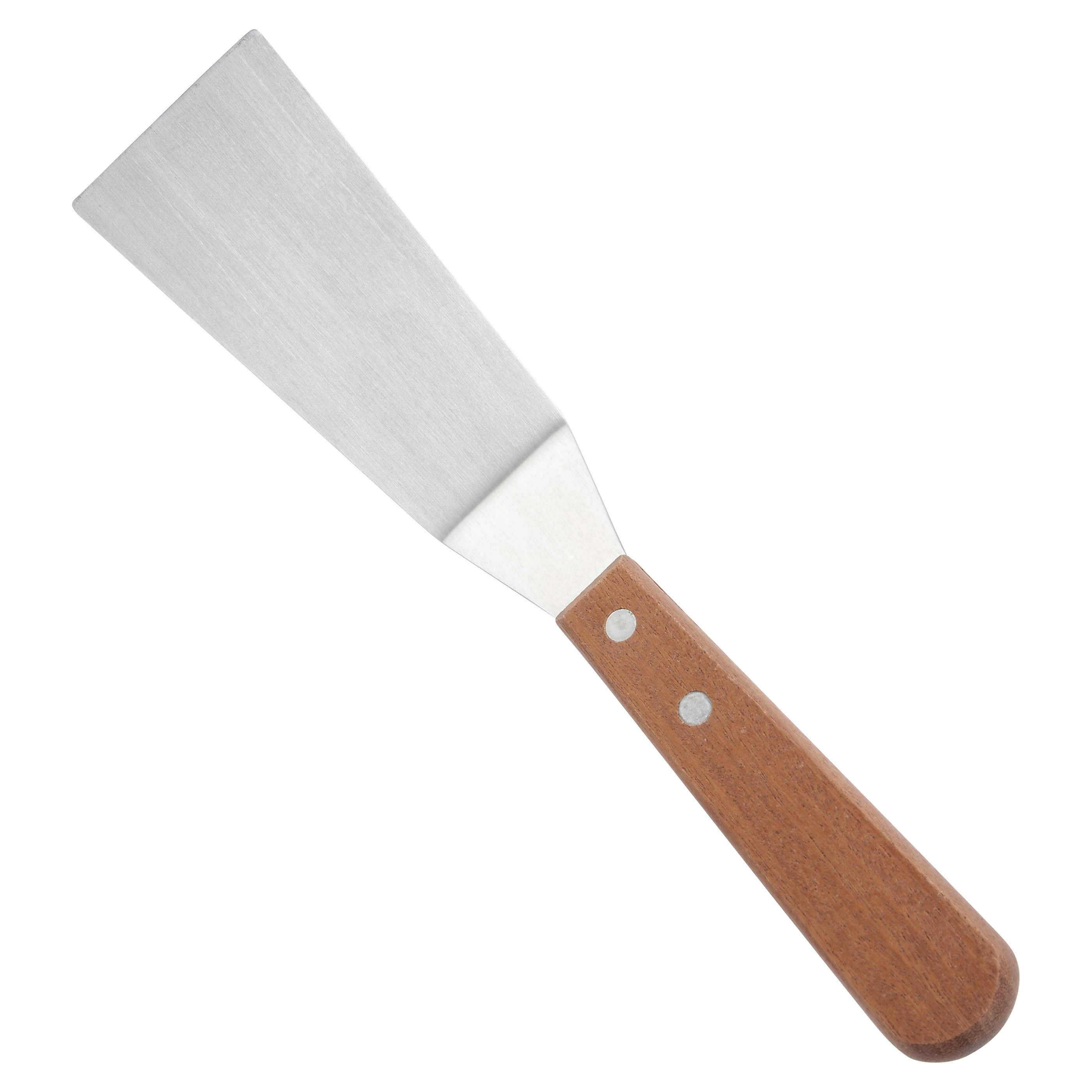 Winco TN165 Stainless Steel Grill Spatula with 2-1/2" x 5-1/2" Blade, Wooden Handle
