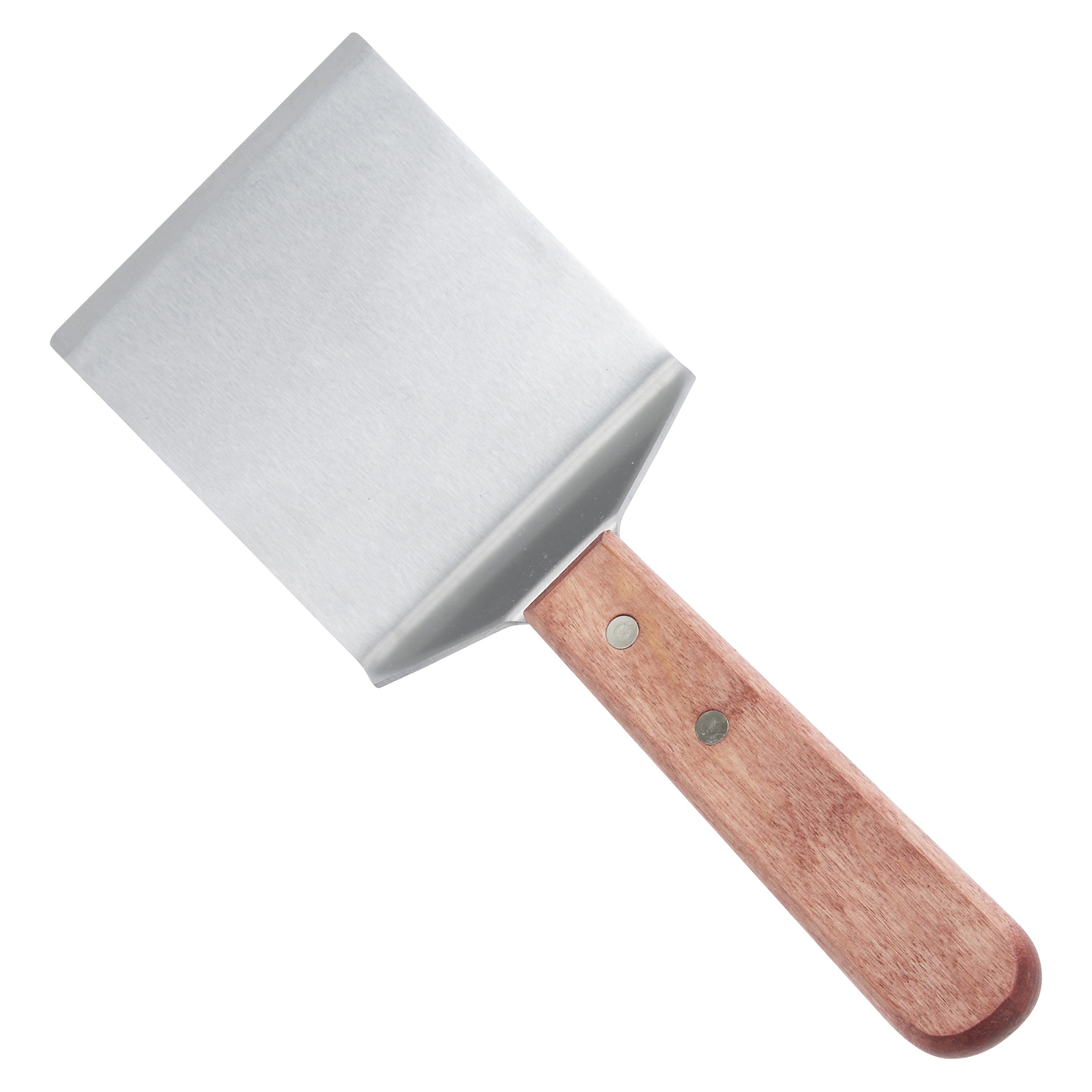 Winco TN46 Solid Steak/Burger Turner, 4" x 3-3/4" Blade, Wooden Handle
