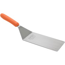 Winco TNH-42 Stainless Steel Offset Turner with Orange Nylon Handle, 8&quot; x 4&quot; Blade