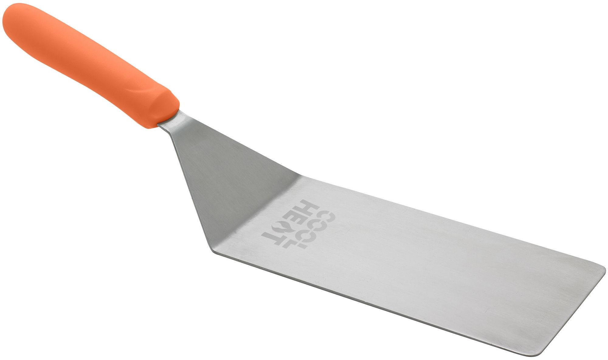 Winco TNH-42 Stainless Steel Offset Turner with Orange Nylon Handle, 8" x 4" Blade