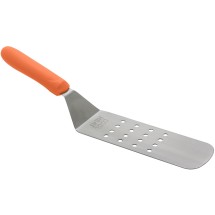 Winco TNH-91 Stainless Steel Perforated Offset Flexible Turner with Orange Nylon Handle, 8-1/4&quot; x 2-7/8&quot;
