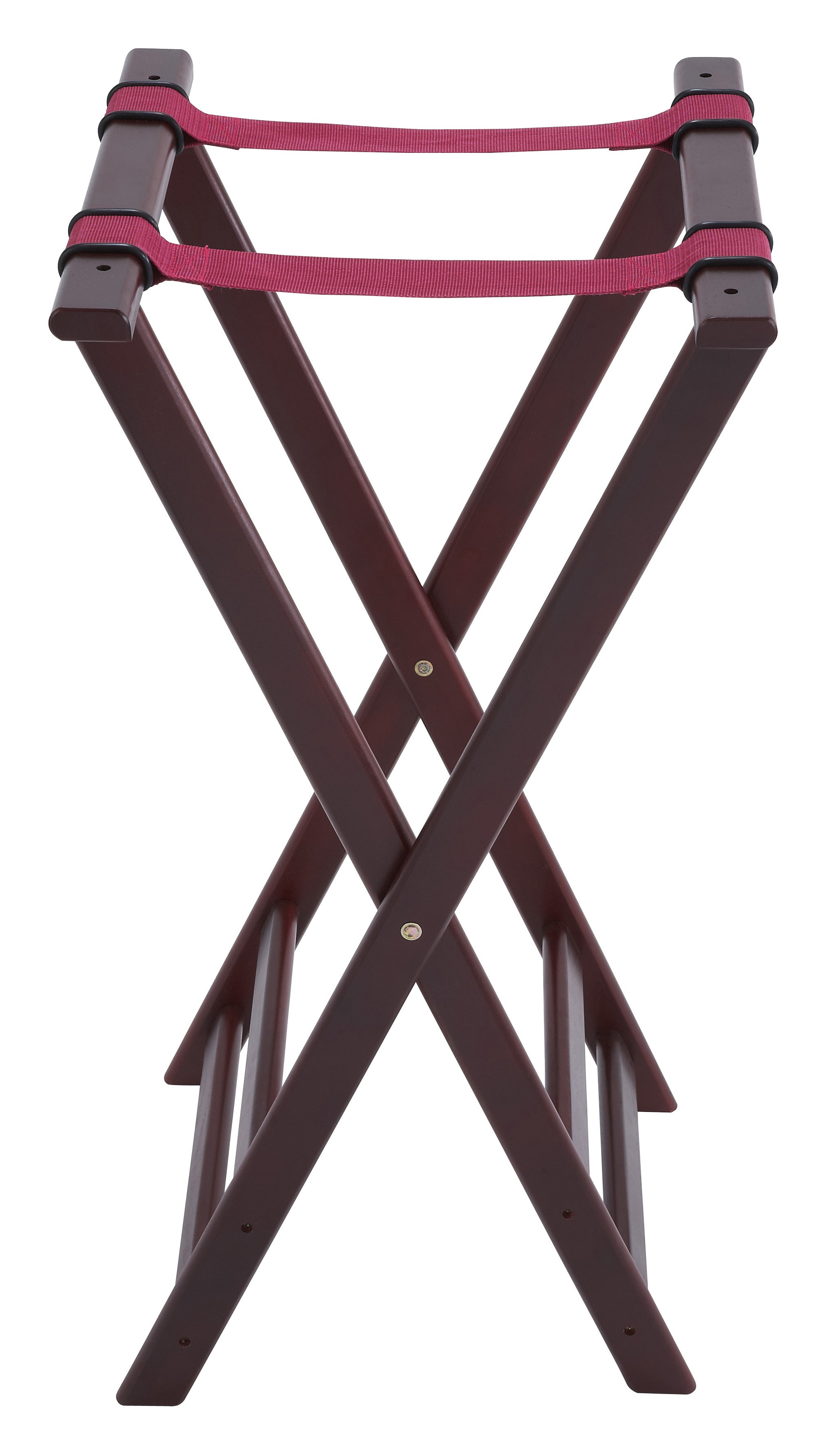 Winco TR-34W Mahogany-Finish Folding Tray Stand 32"