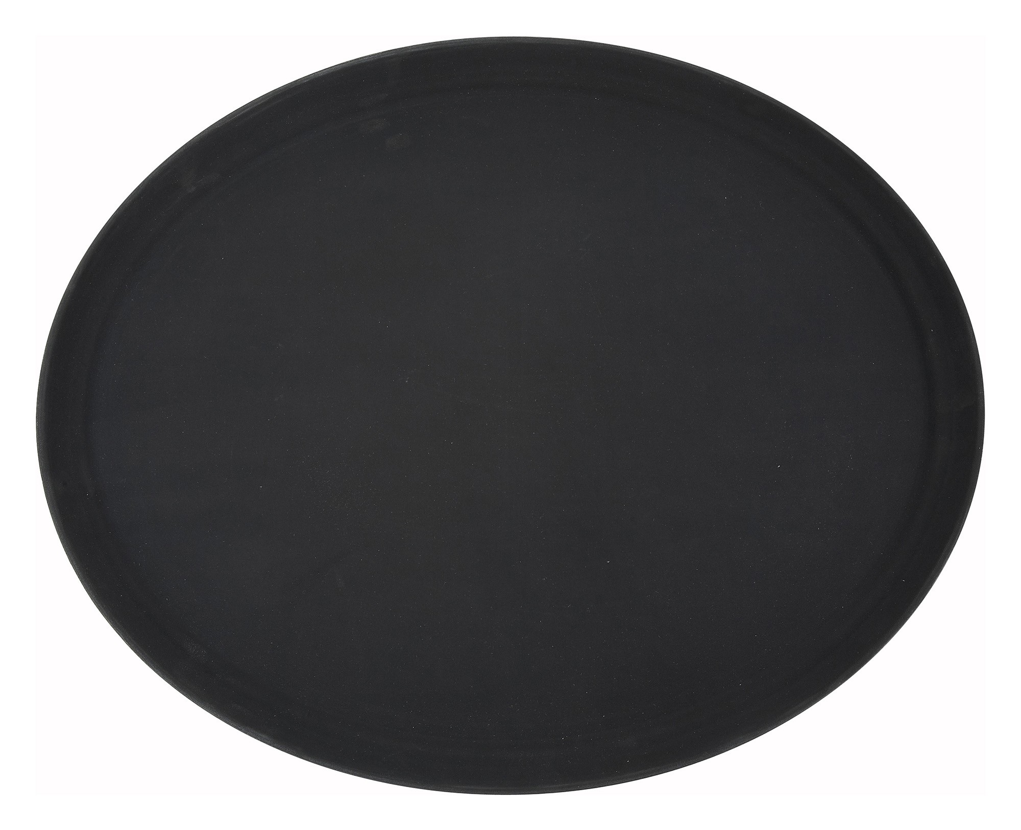 Winco TRH-2722K Black Easy Hold Oval Tray 22" x 27"