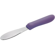 Winco TWP-31P Stainless Steel Allergen Free Sandwich Spreader with Purple Handle 3-5/8&quot; x 1-1/4&quot;