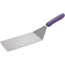 Winco TWP-42P Stainless Steel Allergen Free Offset Turner with Purple Handle 8&quot; x 4&quot;