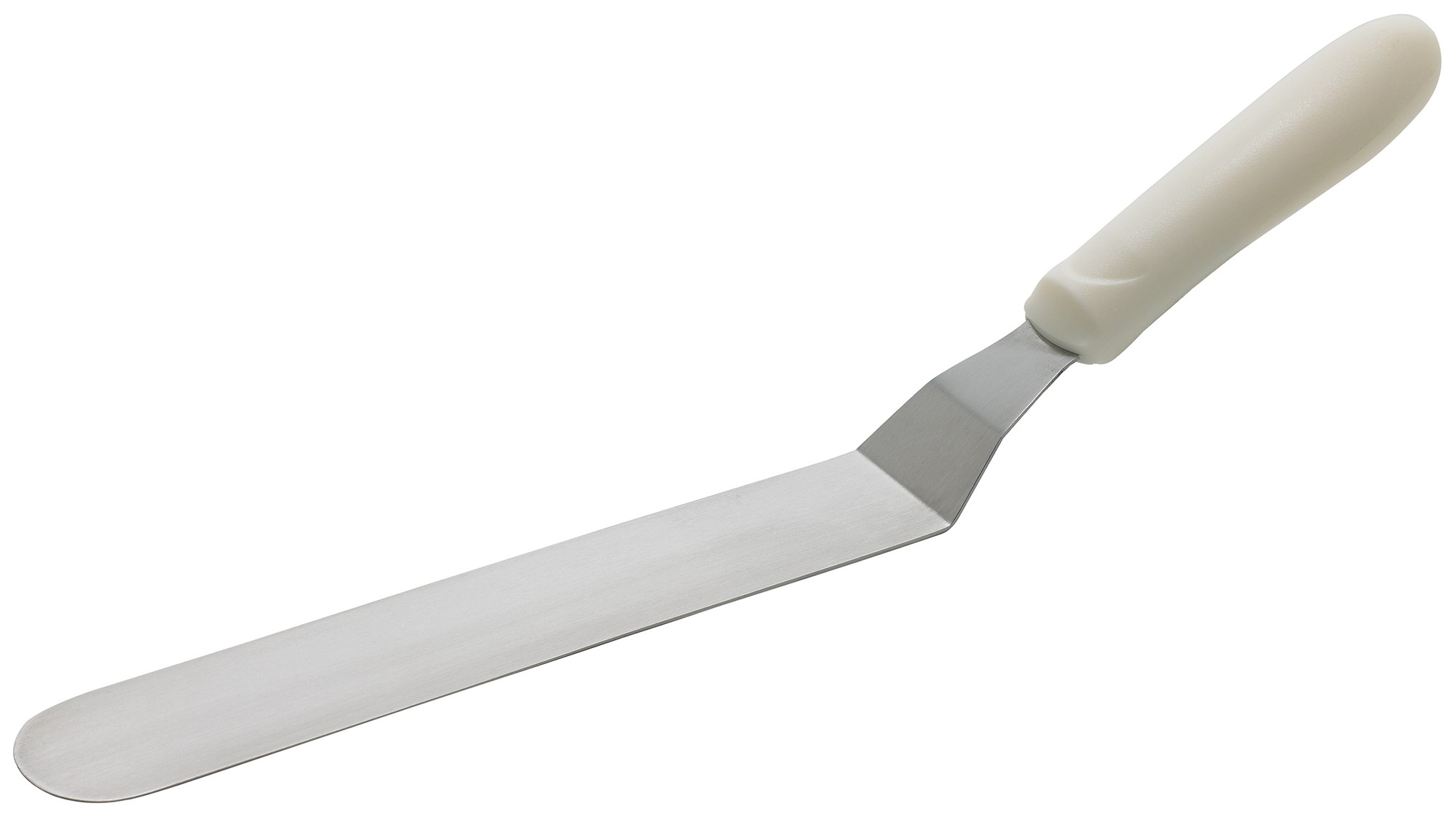 Winco TWPO-9 Offset Spatula 9-1/2" Blade, White Polypropylene Handle