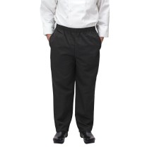 Winco UNF-2KXXL Black Poly-Cotton Blend Relaxed Fit Chef Pants, 2X-Large