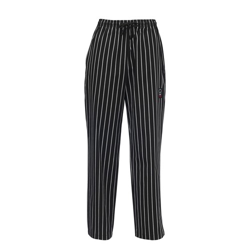 Winco UNF-3CL Relaxed Fit Chef Pants, Chalk Stripe, L
