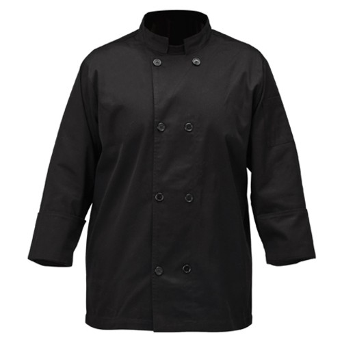 Winco UNF-6KXL Men's Black Tapered Fit Chef Jacket, XL
