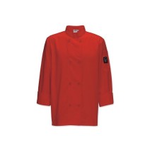 Winco UNF-6RL Men's Red Tapered Fit Chef Jacket, L