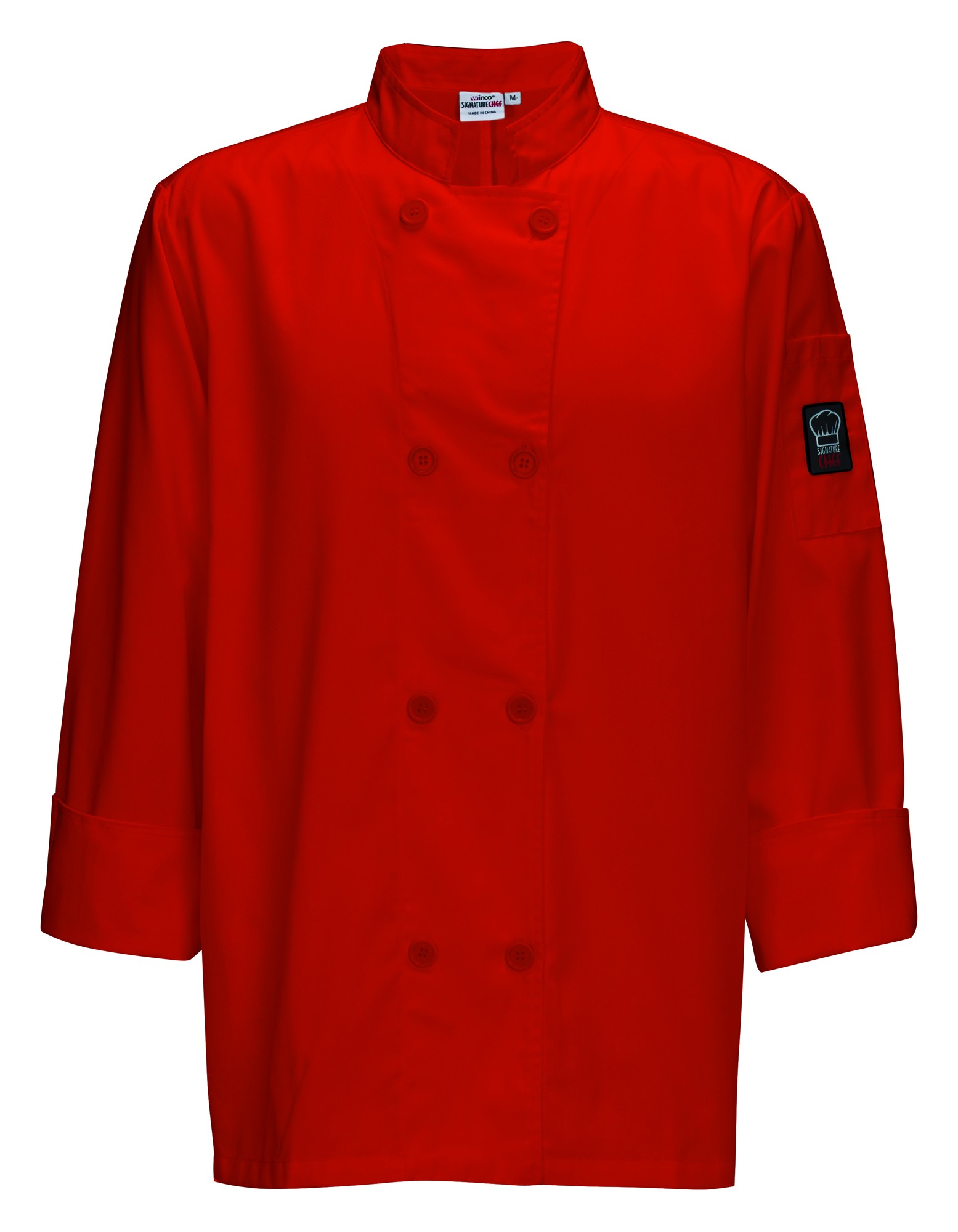 Winco UNF-6RS Men's Red Tapered Fit Chef Jacket, S