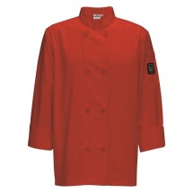 Winco UNF-6RXL Men's Red Tapered Fit Chef Jacket, XL