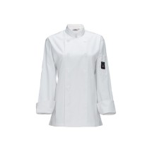 Winco UNF-7WS Women's White Tapered Fit Chef Jacket, S