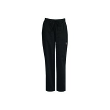 Winco UNF-8KL Women's Black Chef Pants with Drawstring, L