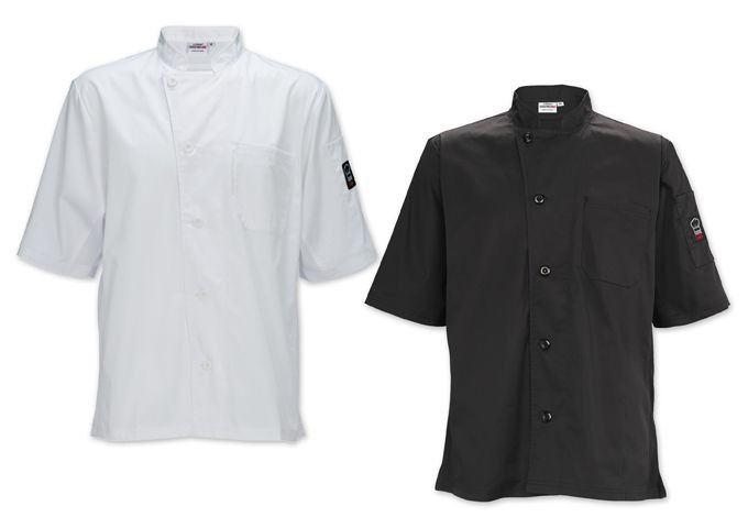 Winco UNF-9W3XL White Ventilated Short Sleeve Tapered Fit Chef Shirt, 3XL