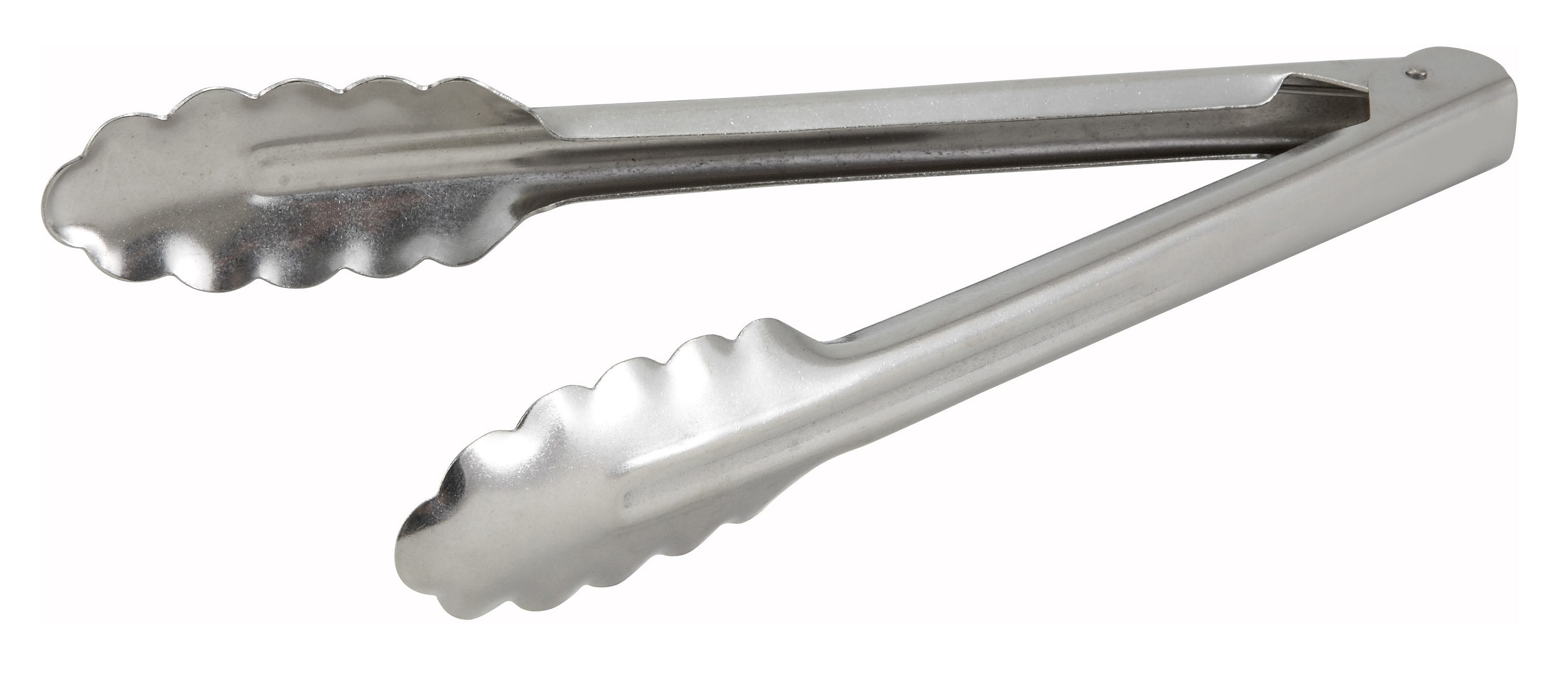 Winco UT-9 Scalloped-Edge Medium Weight Stainless Steel Utility Tong 9"