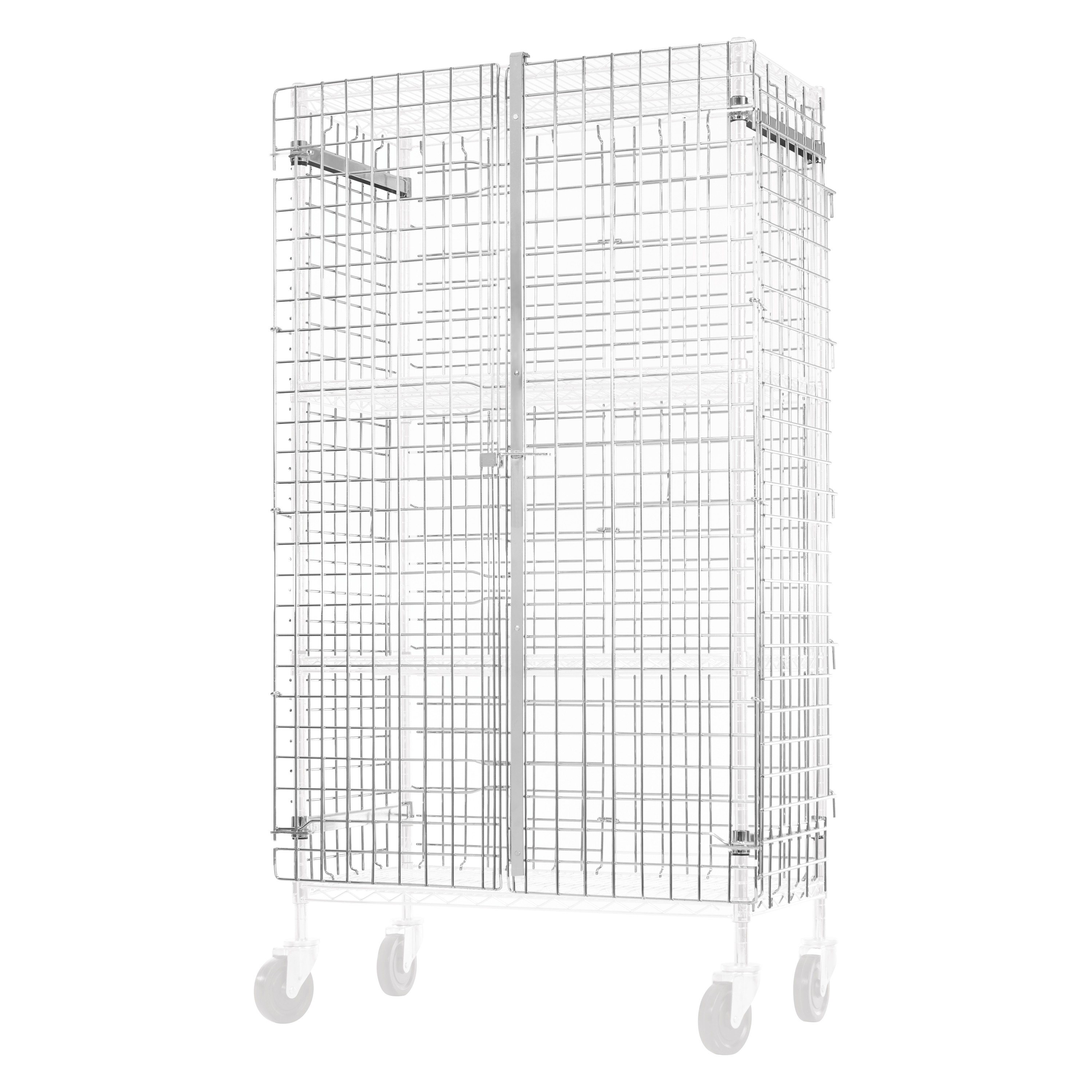 Winco VCG-1848 Chrome-Plated Security Cage, 18" x 48" x 63"