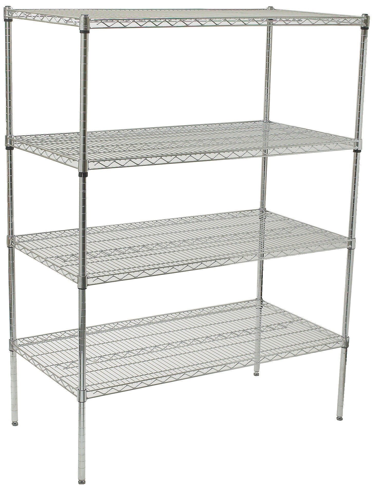 Winco VCS-2436 Chrome Plated 4-Tier Wire Shelving Set, 24" x 36" x 72"