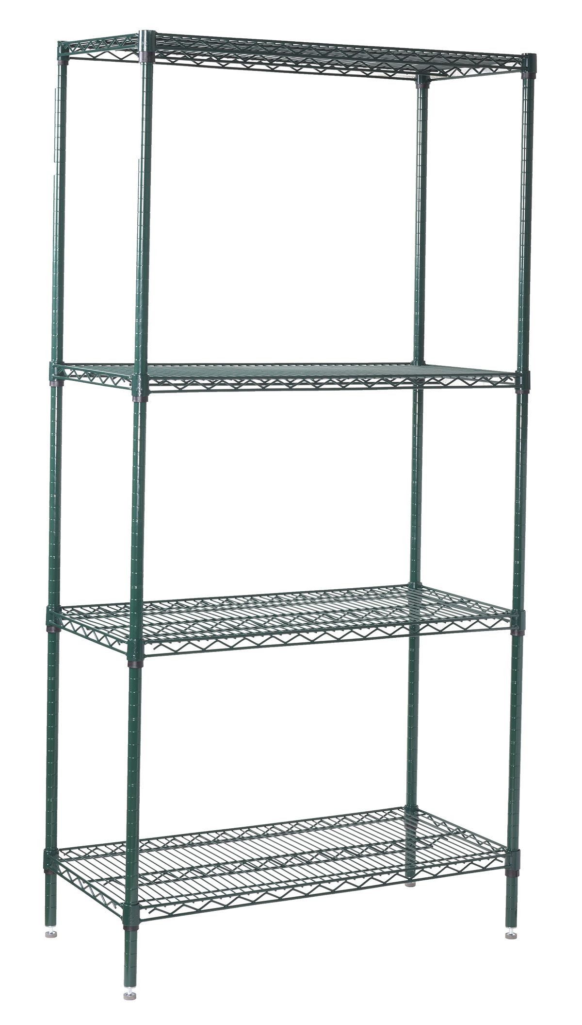Winco VEXS-1836 Epoxy Coated 4-Tier Wire Shelving Set, 18" x 36" x 72"