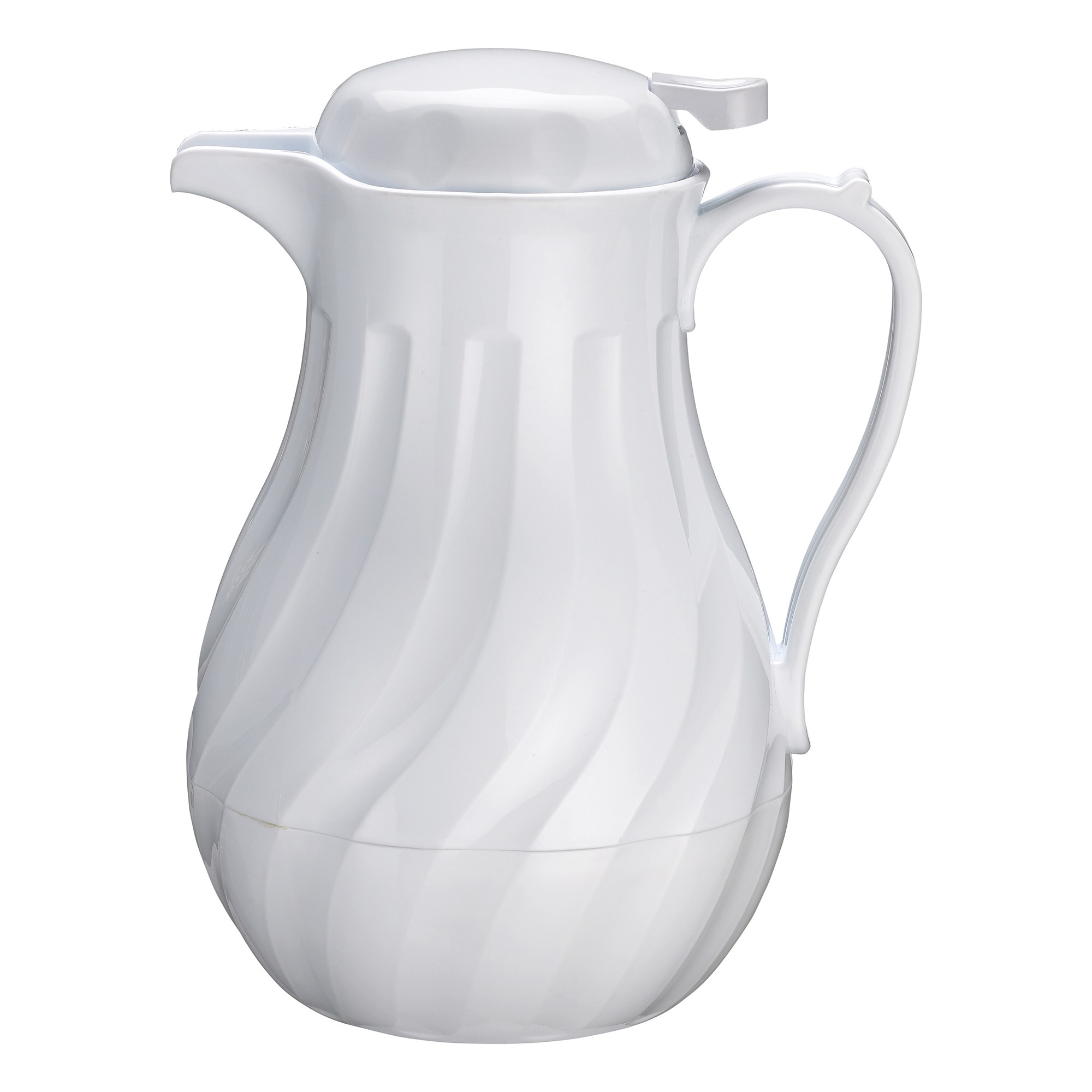 Winco VSW-20W White Insulated Swirl Design Beverage Server 20 oz.