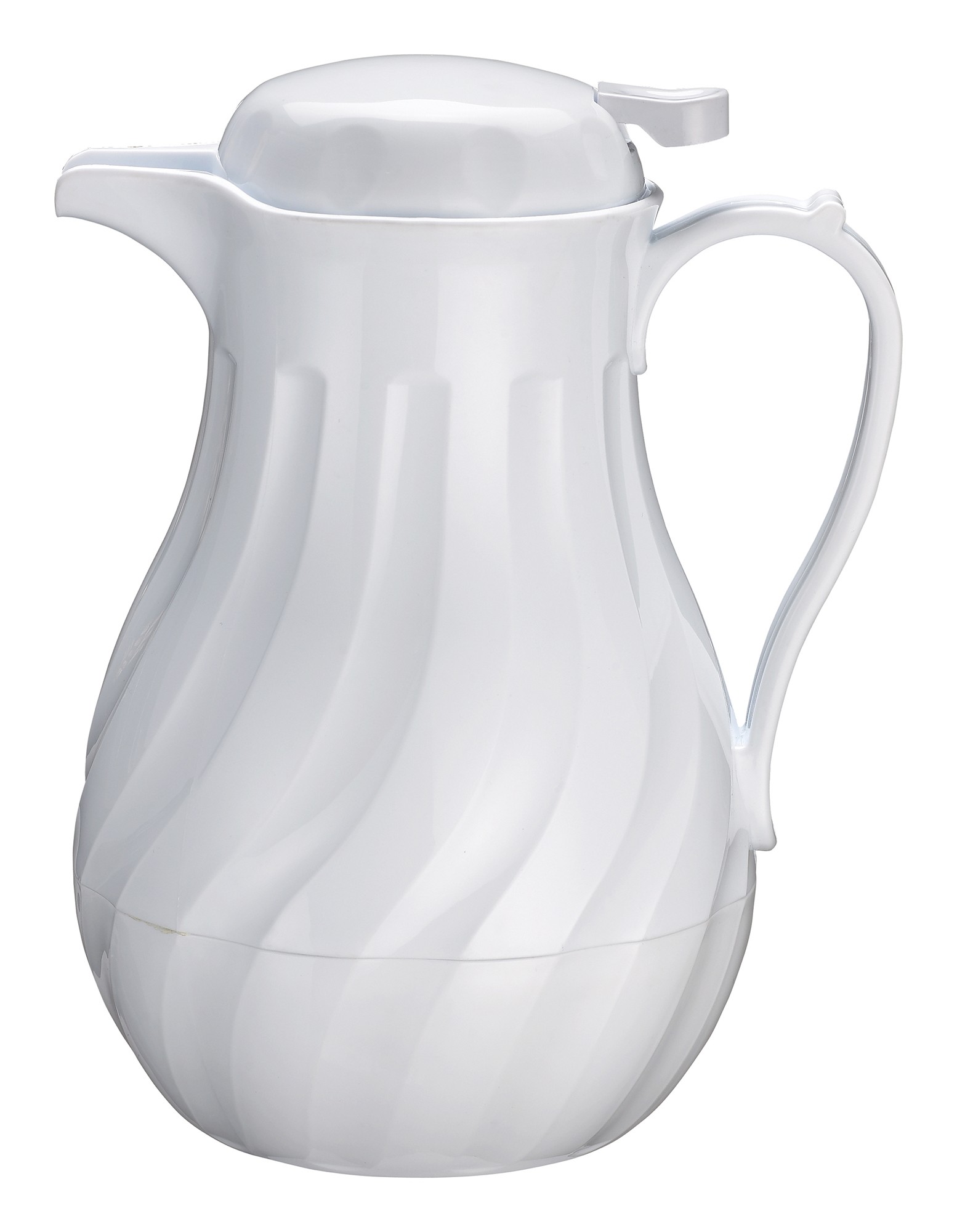 Winco VSW-42W White Insulated Swirl Design Beverage Server 42 oz.