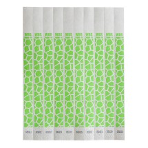 Winco WB-100G-D Bar Maid Security Wristbands, Green Pattern (500/Pack)