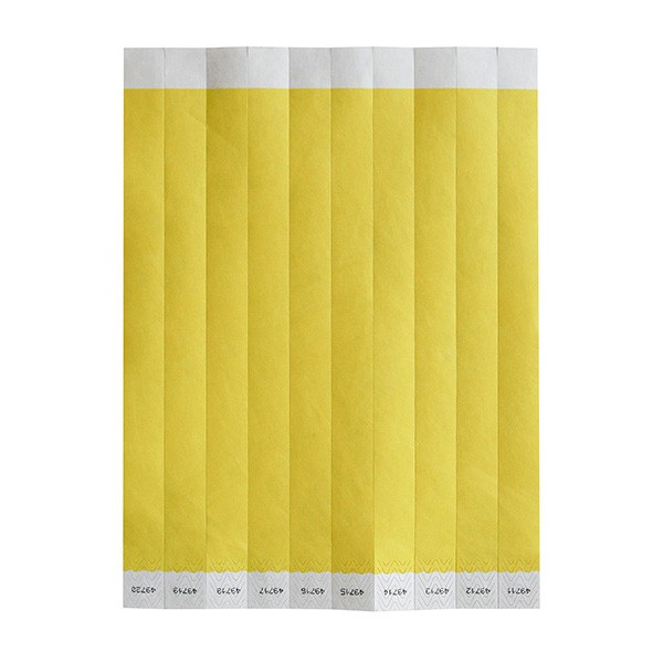 Winco WB-100Y-S Bar Maid Security Wristbands, Yellow Solid (500/Pack)