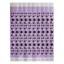 Winco WB-STARS Bar Maid Security Wristbands, Stars (Purple/Black) (500/Pack)
