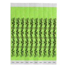 Winco WB-TATTOO Bar Maid Security Wristbands, Tattoo (Green/Black) (500/Pack)