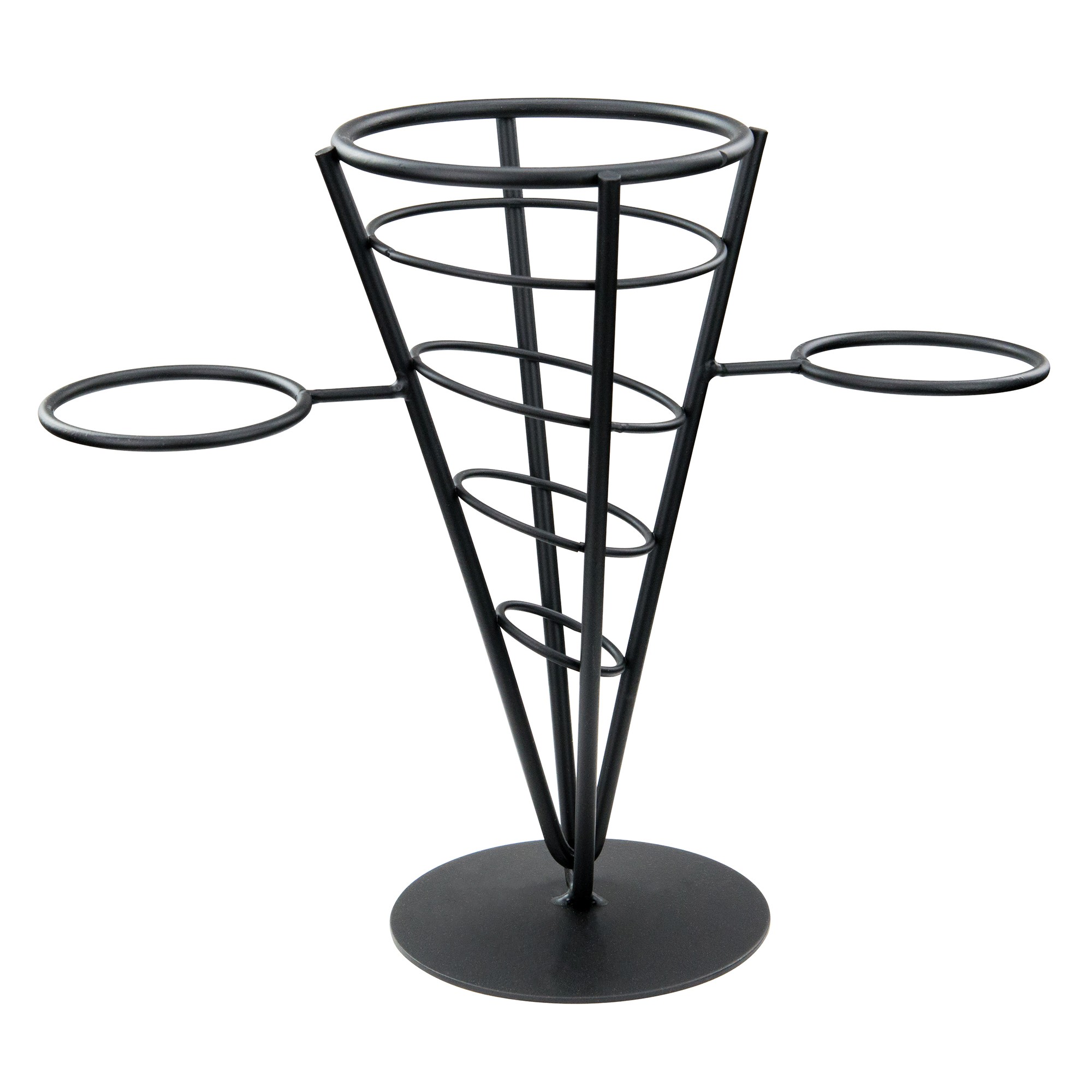 Winco WBKH-5 1-Cone Black Wire French Fry Holder