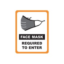 Winco WC-811 &quot;Face Mask Required&quot;, Window Cling, 8.5&quot; x 11&quot; 2/Pack