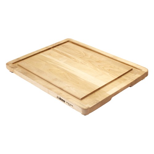 Winco WCB-2016 Wooden Carving Board with Channel, 20" x 16" x 1"