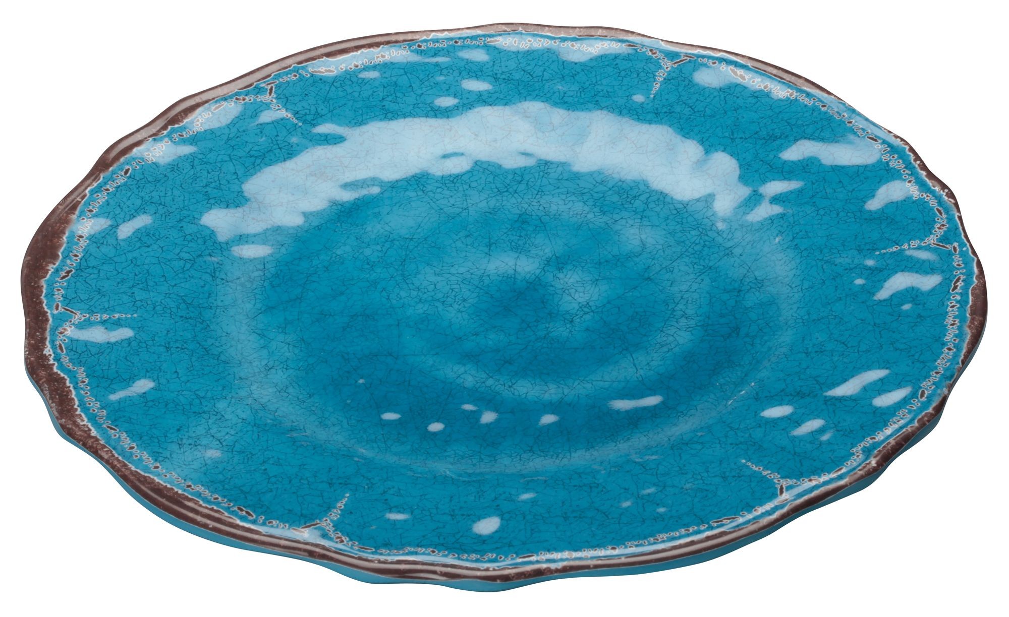 Winco WDM001-401 Luzia Blue Melamine Hammered Plate 9"