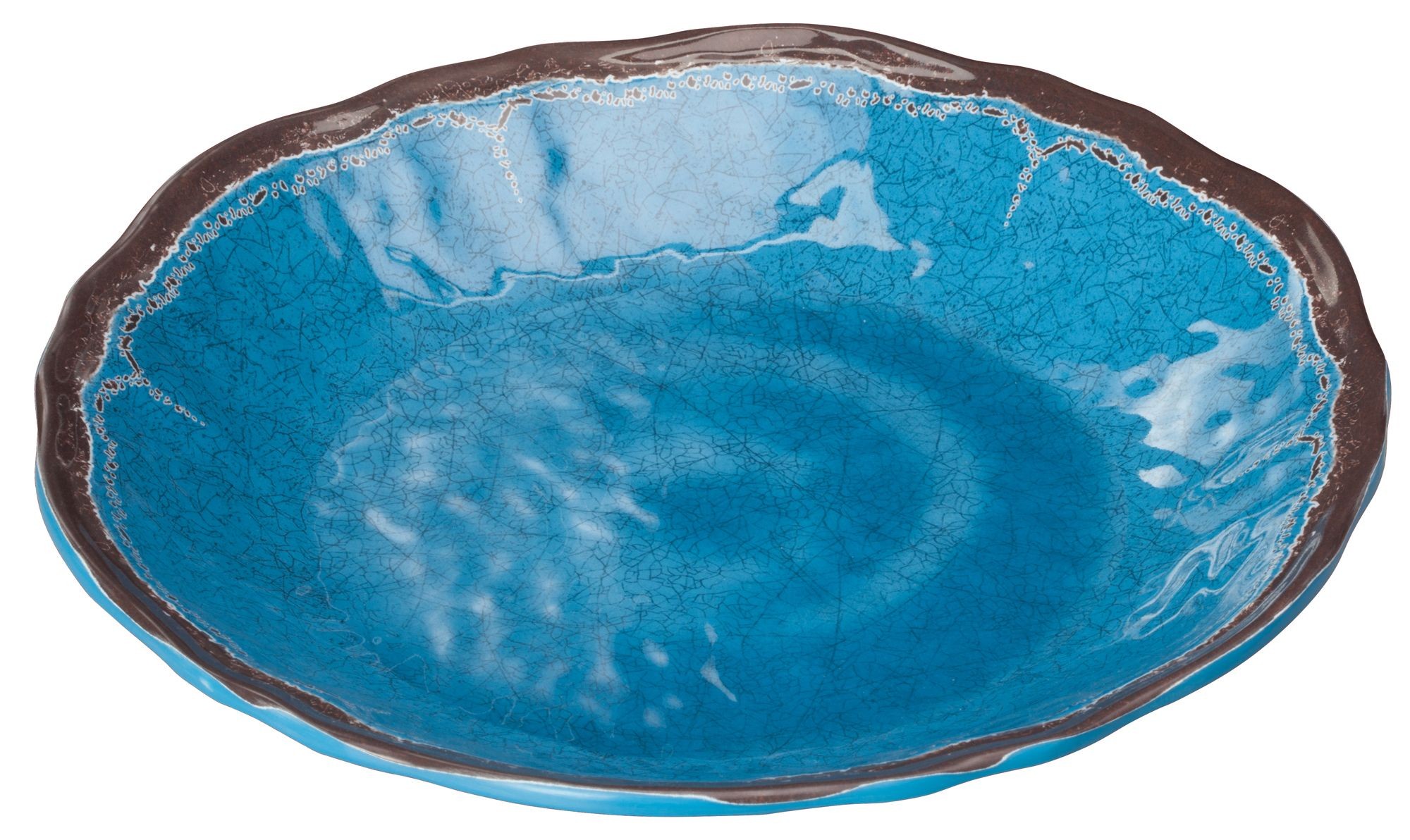 Winco WDM001-405 Luzia Blue Melamine Hammered Deep Plate 9-5/8"